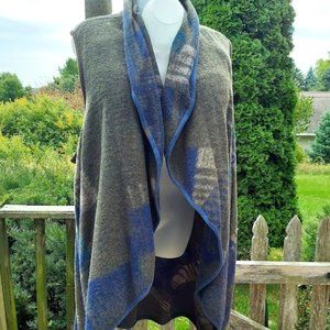 NIC+ZOE Plus Size 3X Sleeveless Open Front Wool blend Waterfall Cardigan Pockets